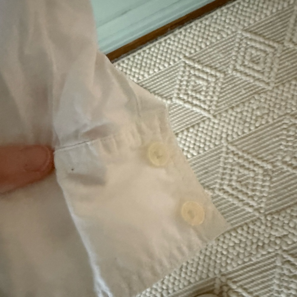 Loft White Button Down Cropped - image 4